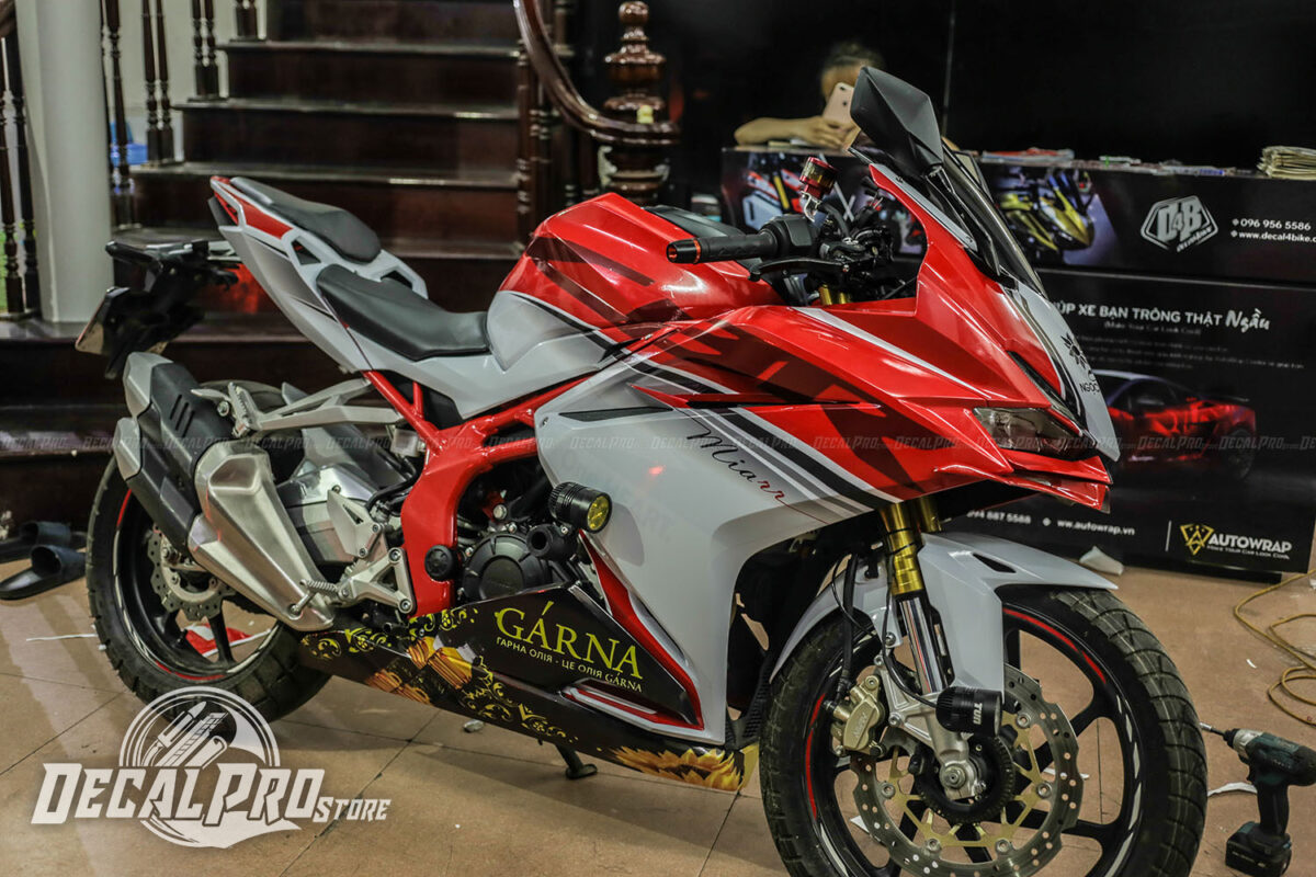 CBR 250RR Tem trùm đỏ trắng - Ảnh 4