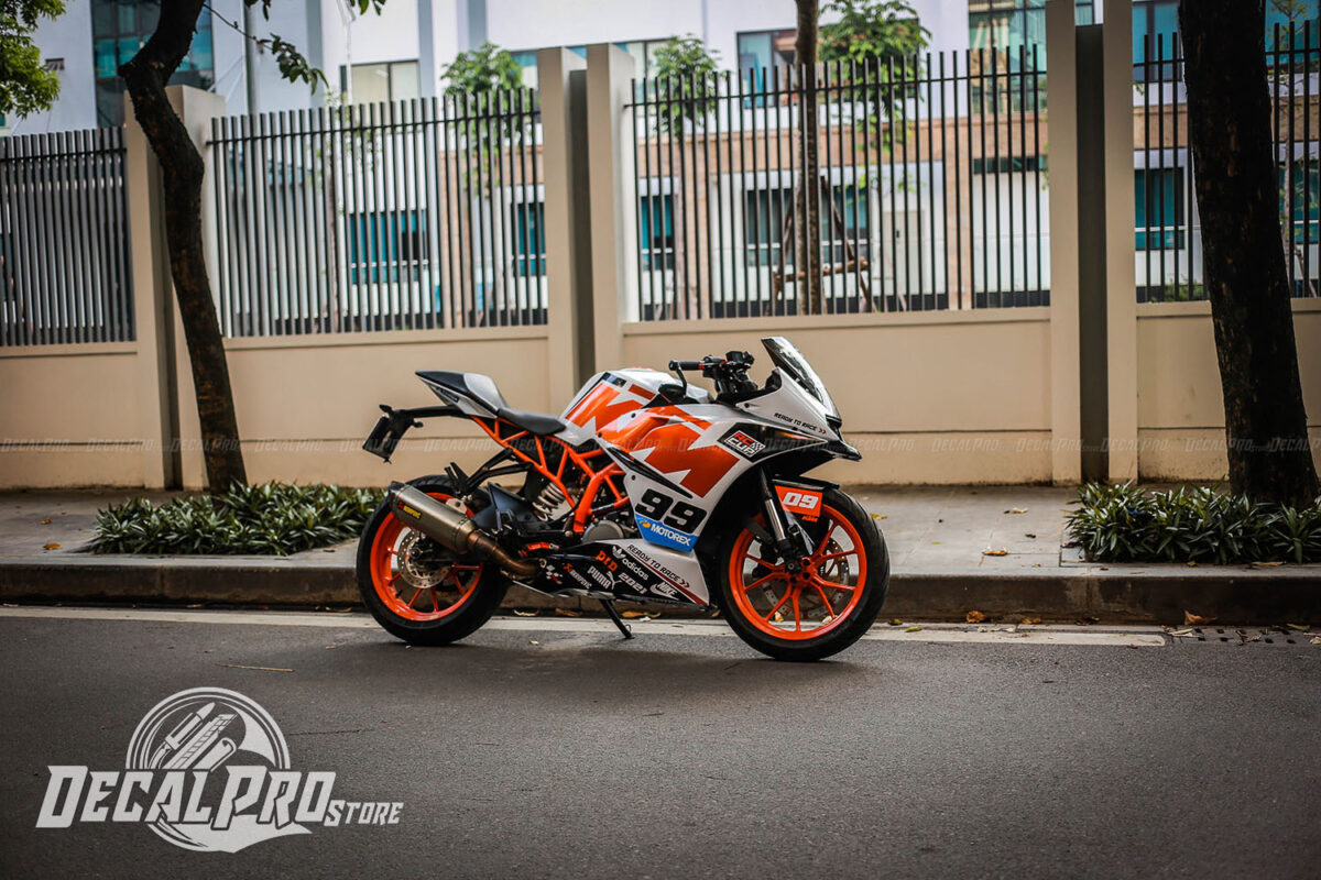 Tem xe KTM RC White Orange Candy - Ảnh 2