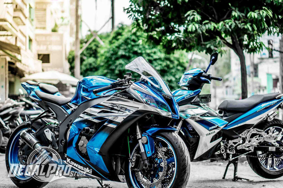 Kawasaki Ninja XZ10R Blue Chrome - Ảnh 4