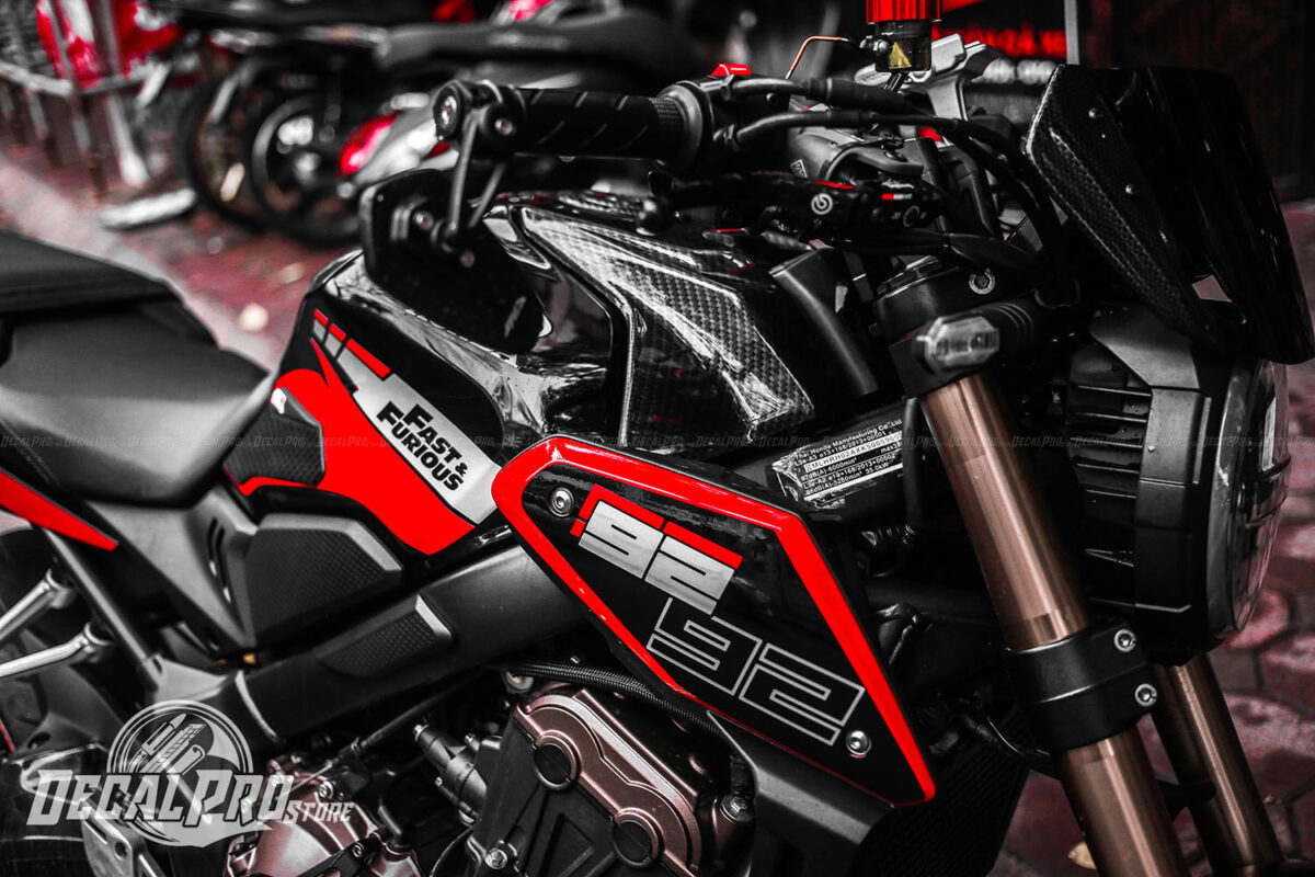 Tem xe Honda CB 650R Black Red Racing - Ảnh 3