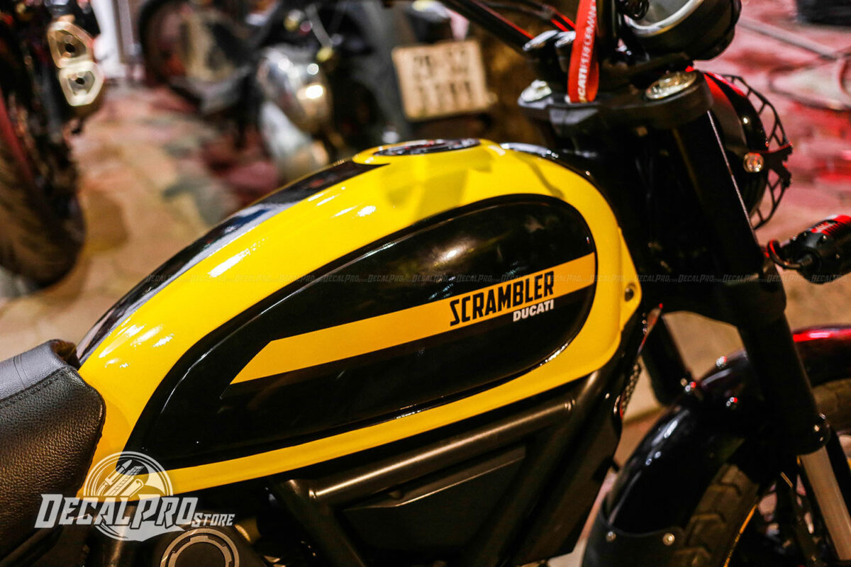 Tem xe Ducati Scrambler Black Yellow - Ảnh 4