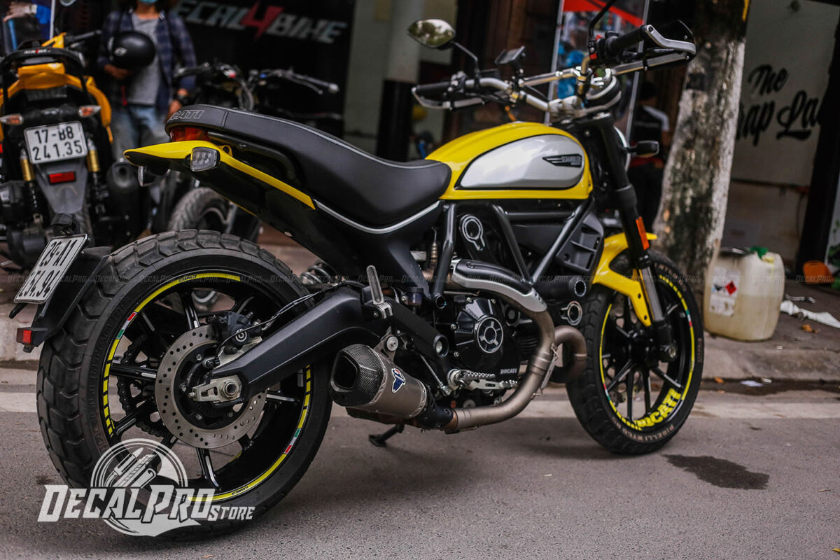 Tem xe Ducati Scrambler Gloss Yellow - Ảnh 6