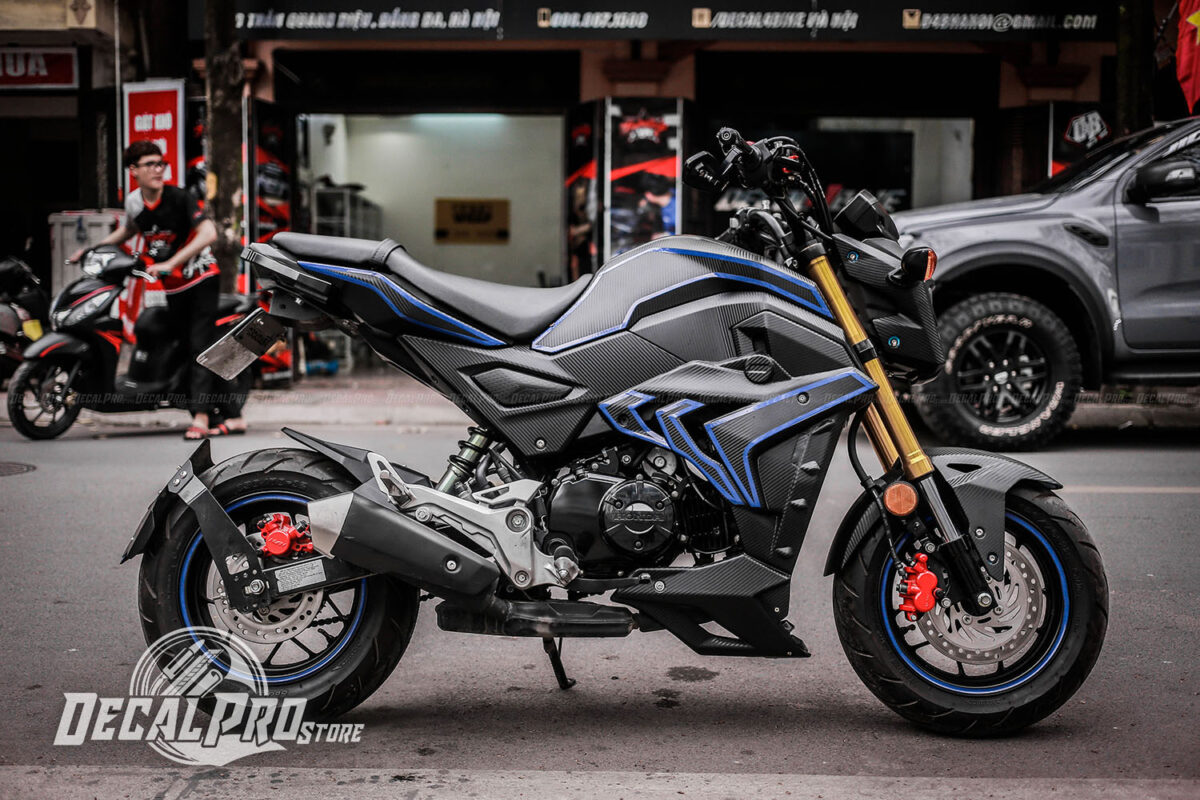 Tem xe MSX 2017 carbon 3D blue line - Ảnh 4