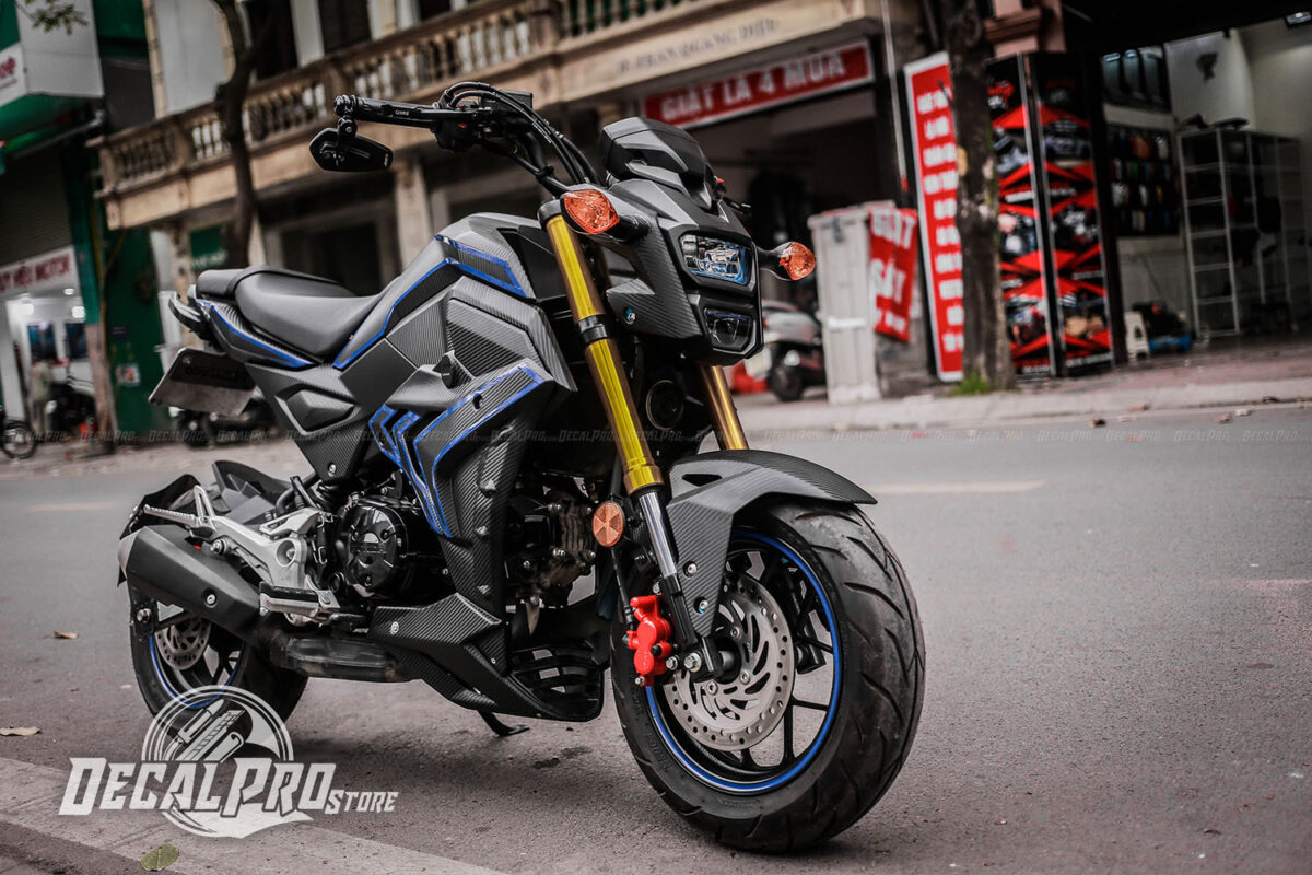 Tem xe MSX 2017 carbon 3D blue line - Ảnh 3