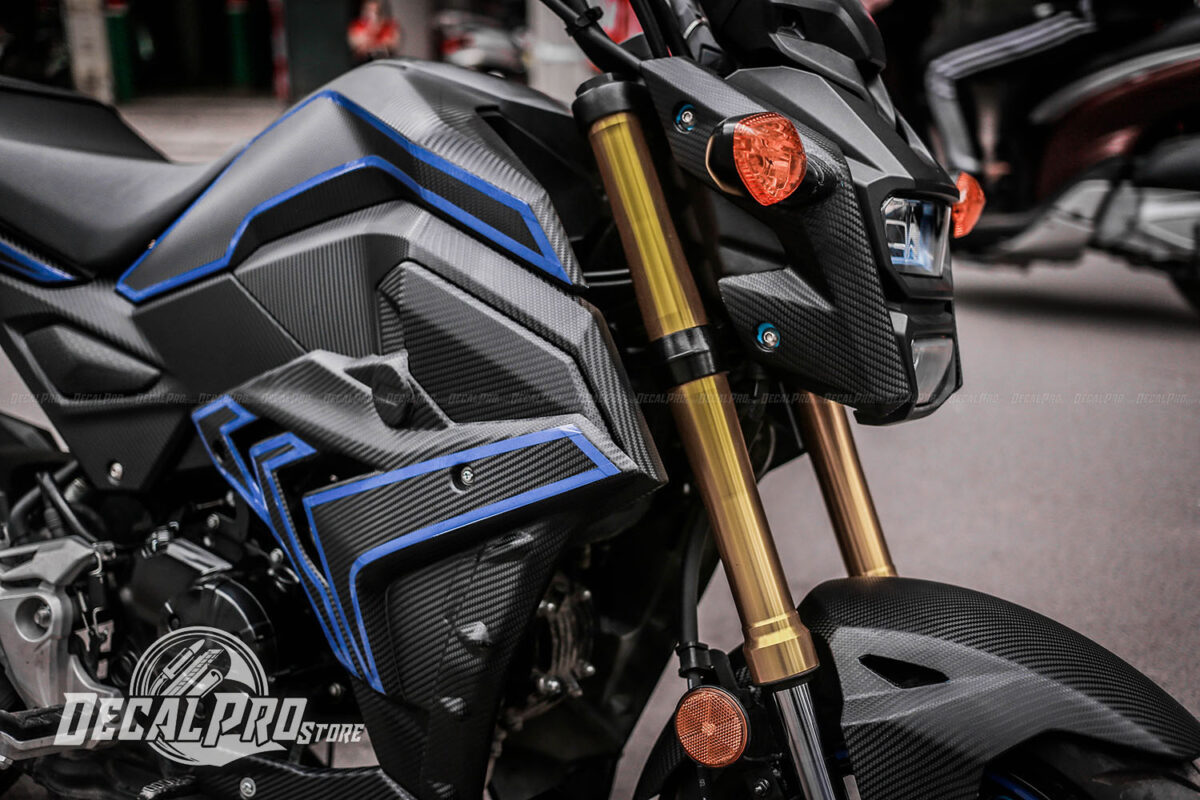 Tem xe MSX 2017 carbon 3D blue line - Ảnh 2