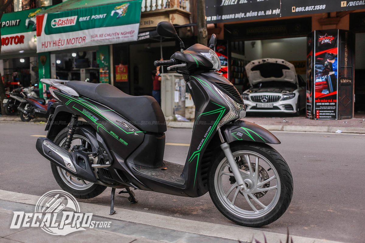 Tem xe Honda SH Black Green Line - Ảnh 3