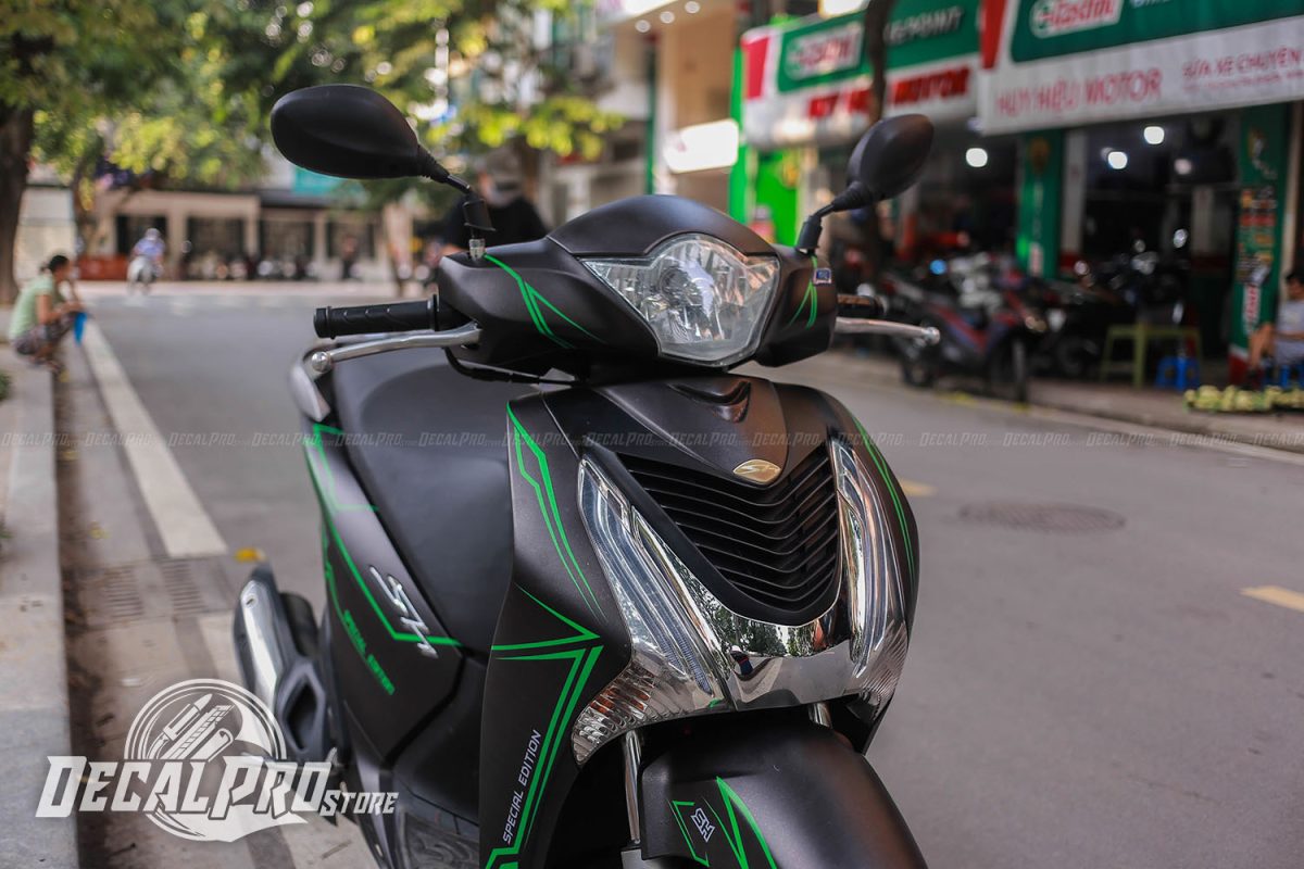 Tem xe Honda SH Black Green Line - Ảnh 4