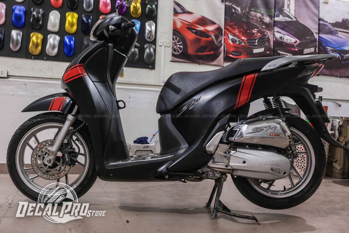 Tem xe Honda SH Black Matte ft Red Adidas - Ảnh 3