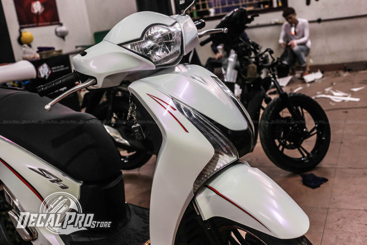 Tem xe Honda SH White Pearl ft Red Line - Ảnh 4