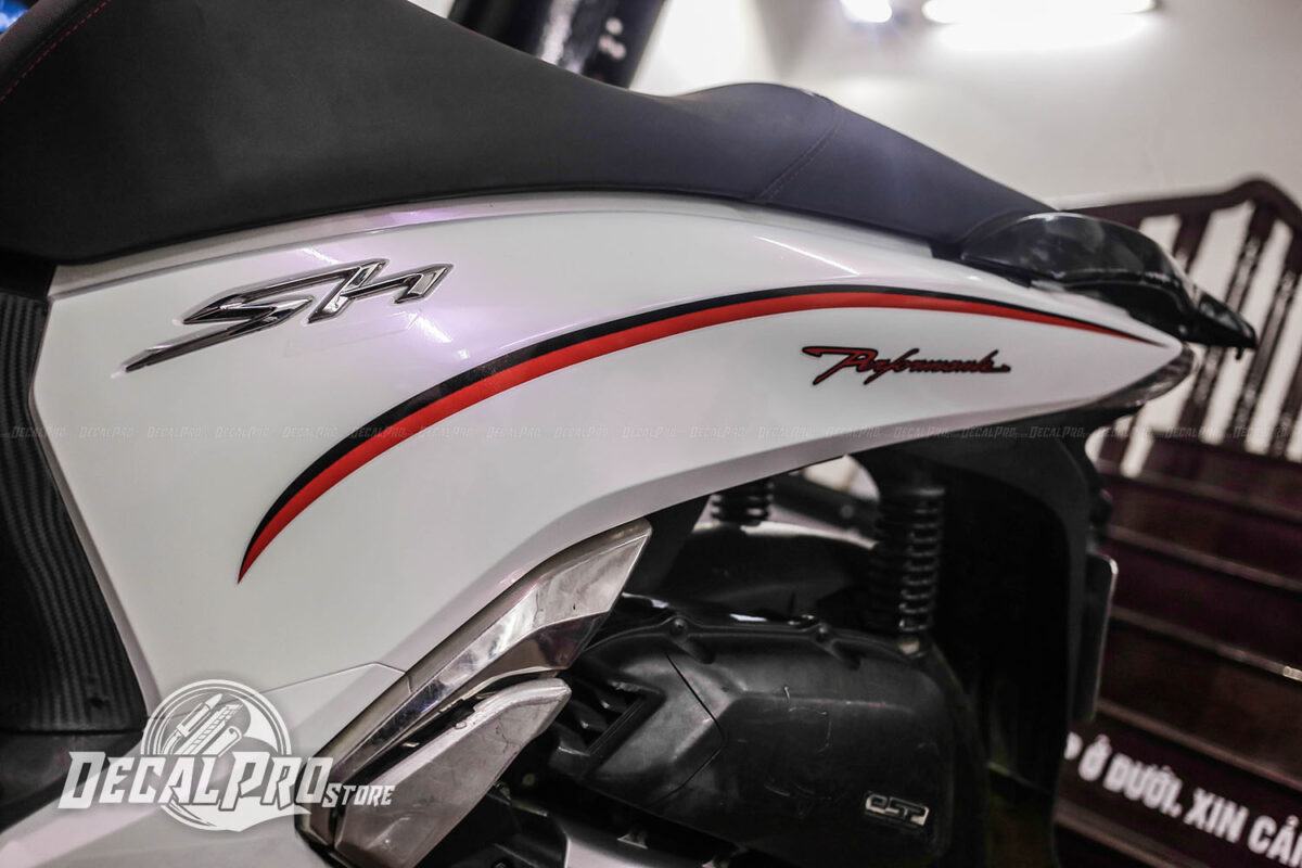 Tem xe Honda SH White Pearl ft Red Line - Ảnh 3
