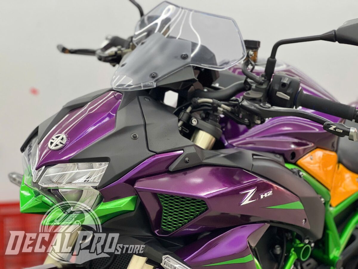 Tem xe Kawasaki Z H2 Violet Green - Ảnh 3